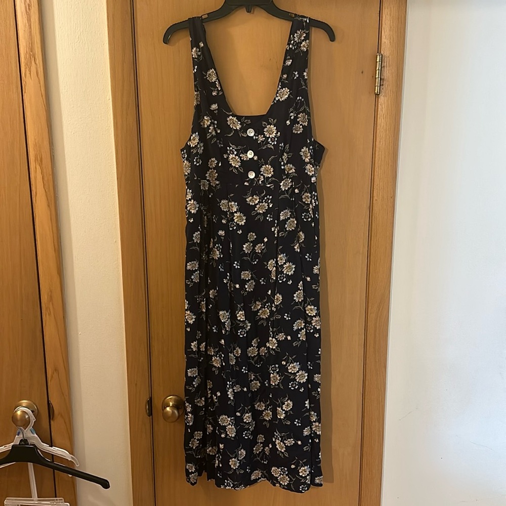 Jamie Brooke Women’s Vintage Floral Jumper Maxi Dress Navy Blue Size 14/16